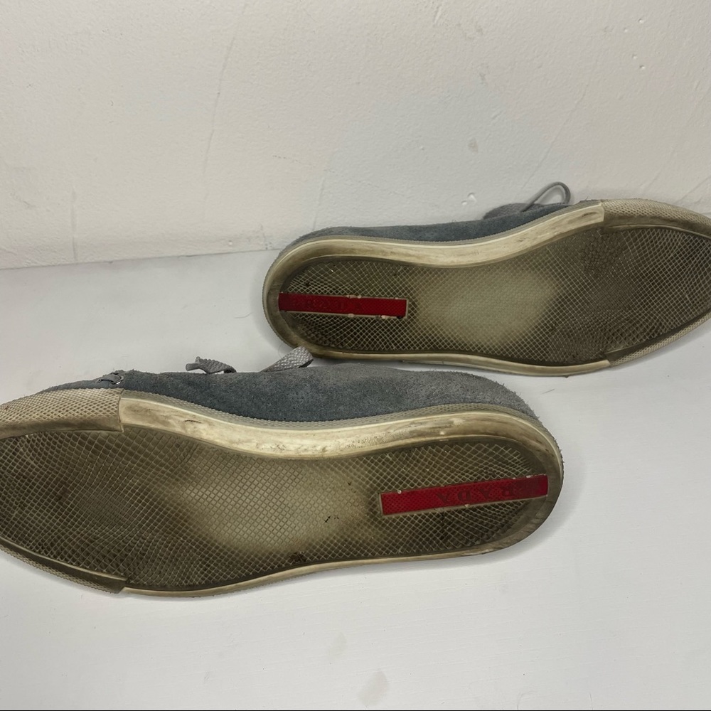 Prada Grey Suede Sneakers - Picture 6 of 7